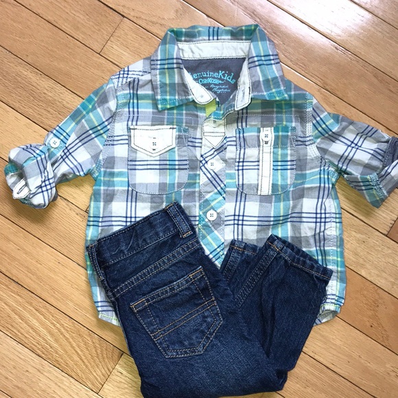 baby boy jean button up shirt